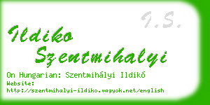 ildiko szentmihalyi business card